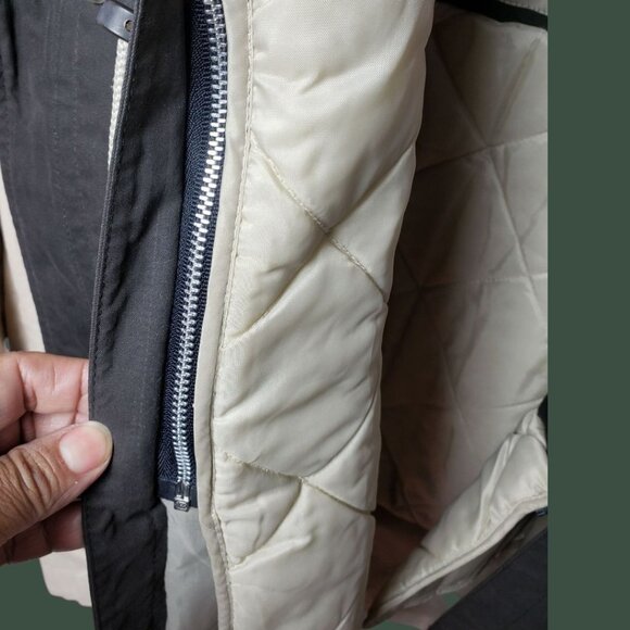 London Fog Jacket Parka Down Filled Removable Lining & Hood Beige/Brown Large - Picture 14 of 16